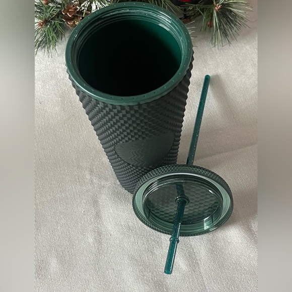 Starbucks 💫Dark Green Matte Jelly Diamond Studded Tumbler 24oz. / 710ml Venti - Picture 6 of 10